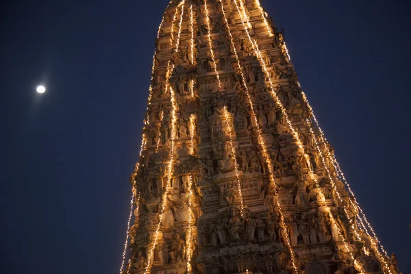 Tempio indù al chiaro di luna — Foto Stock