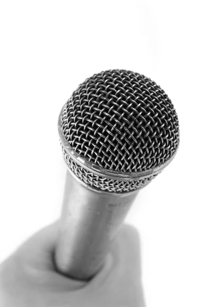 Microphone dans la main — Photo