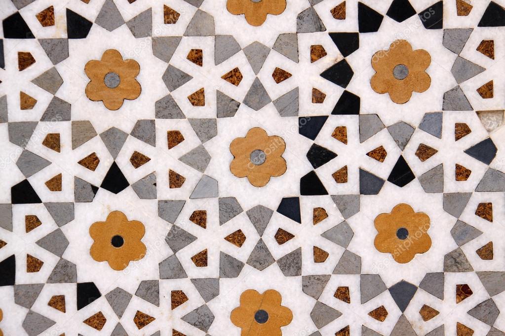 Marble flowers pattern on wall