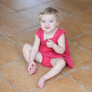 çerez yemek güzel Kırmızı elbiseli kız