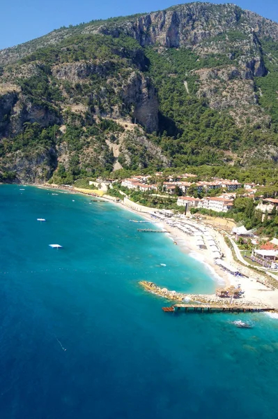 Top view on beautiful resort taken during aerial sport fly — Stock Photo, Image