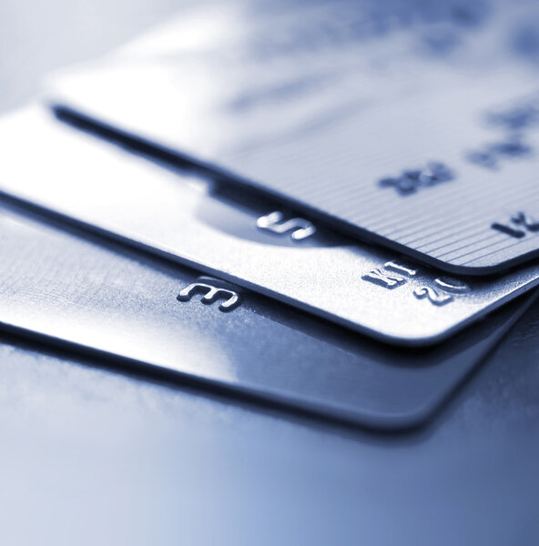 Credit cards  in blue color