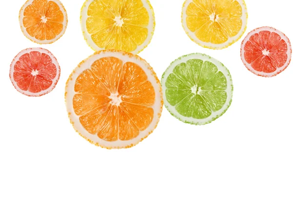Pomerančové a citronové řezy — Stock fotografie