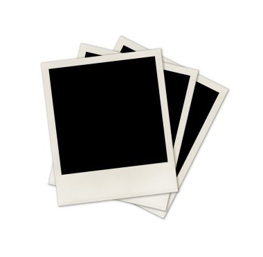 Üç an boş fotoğraf çerçeveleri