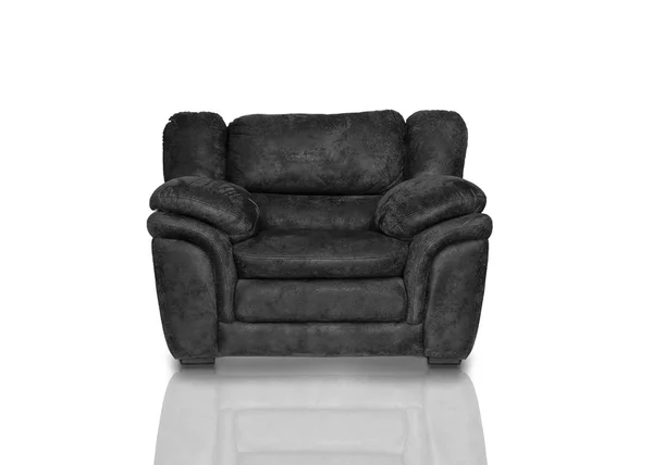 Sillón de cuero negro — Foto de Stock