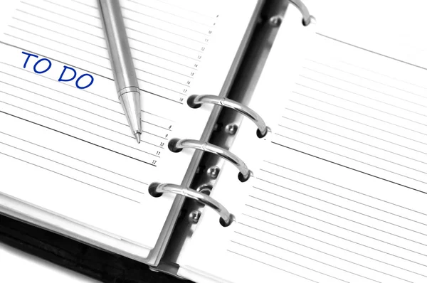 To do note in notebook with  pen — Stock Photo, Image