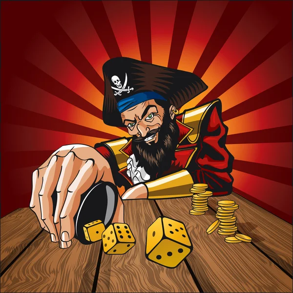 海盗用骰子的插图 免版税图库矢量图片