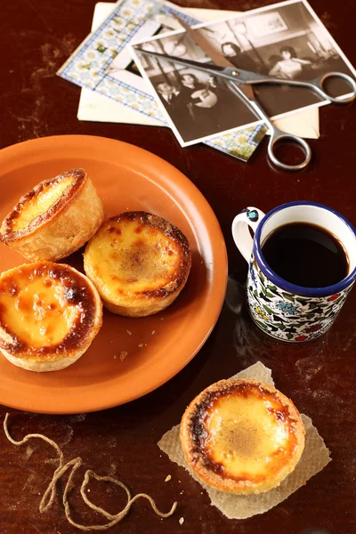 Tortas de creme português — Fotografia de Stock