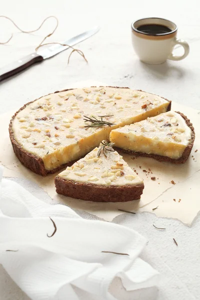 Alecrim de chocolate branco Tart — Fotografia de Stock