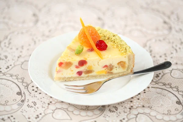 Bit av vit choklad cheesecake — Stockfoto