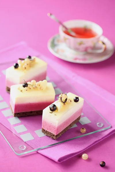 White and Black Currant Mousse Cakes