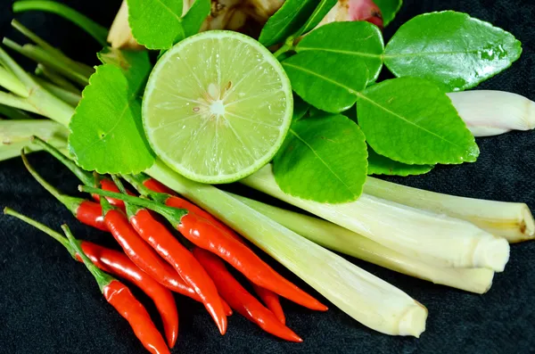 Ingredientes de hierbas tailandesas picantes . — Foto de Stock