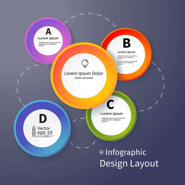 3D-cirkels heldere lay-out, vector — Stockvector