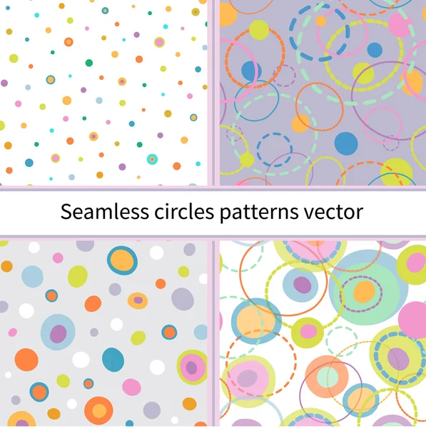 Conjunto de círculos de colores abstractos sin fisuras. Vector — Vector de stock