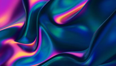 Soyut 3d canlandırma, yanardöner arkaplan tasarımı, renkli illüstrasyon