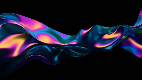 Abstract 3d render, iridescent background design, colorful illustration