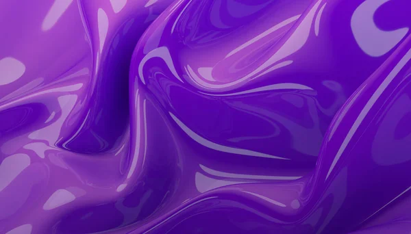 Abstract 3d render, purple background design, wavy surface