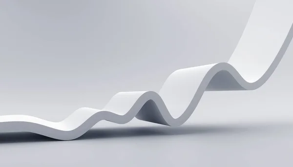 Abstract Render White Minimalistic Background Curved Line — Stok fotoğraf