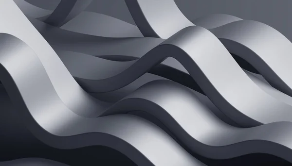 Abstract Render Background Design Gray Wavy Lines — Stock Photo, Image