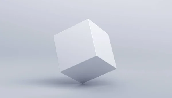 Abstract 3d render, geometric composition, background design with simple cube