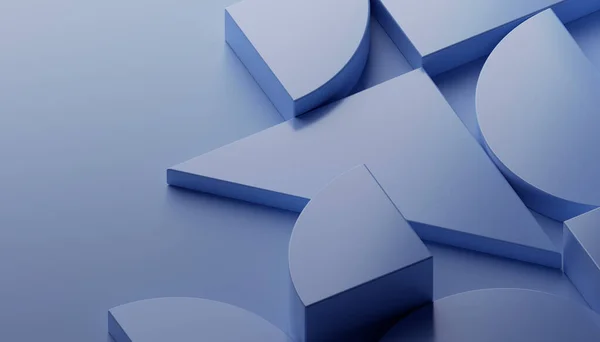 Composición Geométrica Abstracta Diseño Fondo Azul Renderizado —  Fotos de Stock