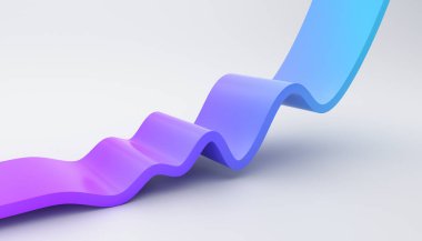 Eğri bir çizgi ile soyut 3d oluşturma, minimal arkaplan