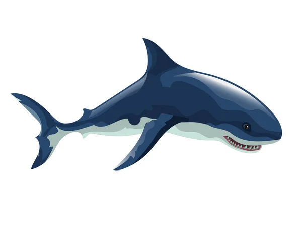 Animal Dark Blue Big Shark Killer Whale Vector Shark Motion — Archivo Imágenes Vectoriales