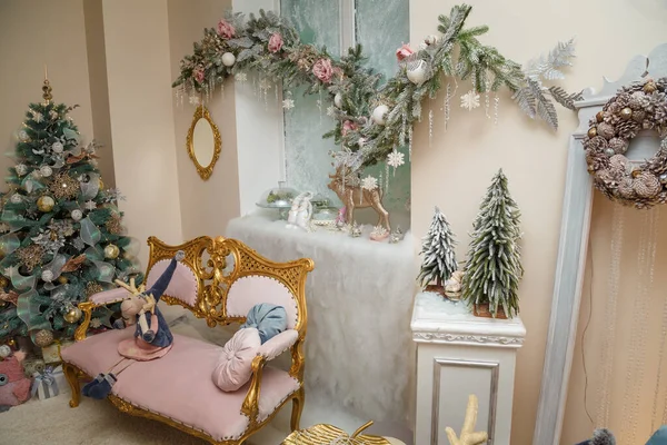 Izmail Ukraine December 2020 Merry Christmas Decorated Room Festive Interior — Stock Photo, Image