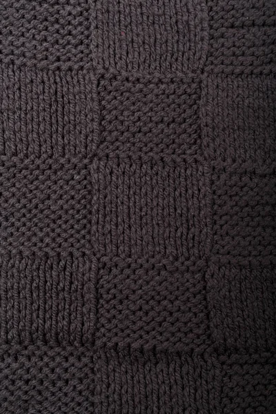 Verificar Quadriculado Tecido Cinzento Malha Textura Têxtil Cachecol Camisola Fundo — Fotografia de Stock