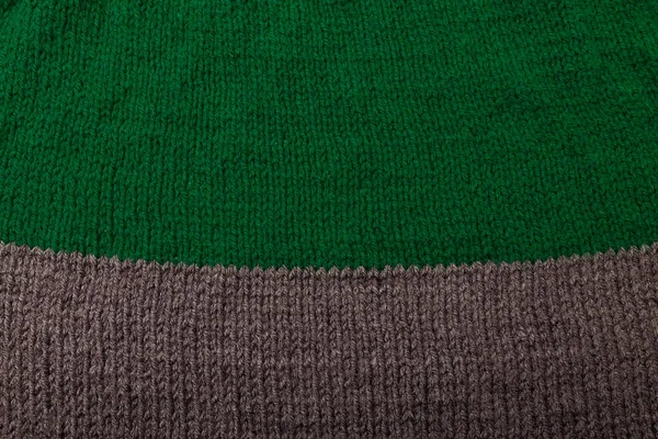 Tricô Listrado Verde Textura Tecido Cinza Fundo Têxtil Camisola Camisola — Fotografia de Stock