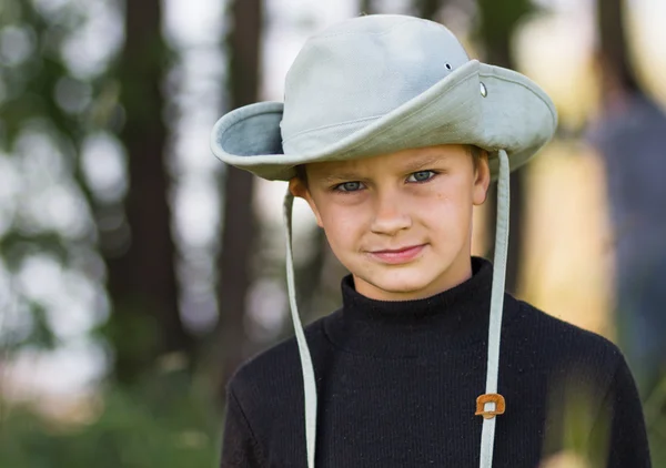 Portrait of a boy in a cowboy hat — Stock Photo, Image