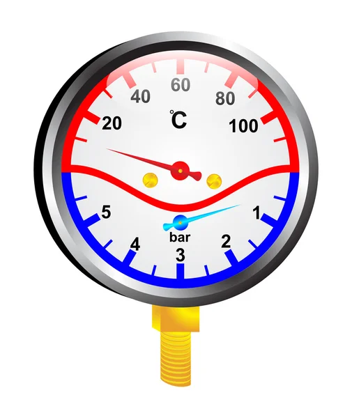 Medidor de temperatura e pressão — Vetor de Stock