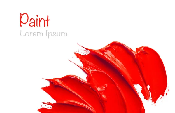 Red Paint Strokes Isolated White Background Copy Space — 스톡 사진