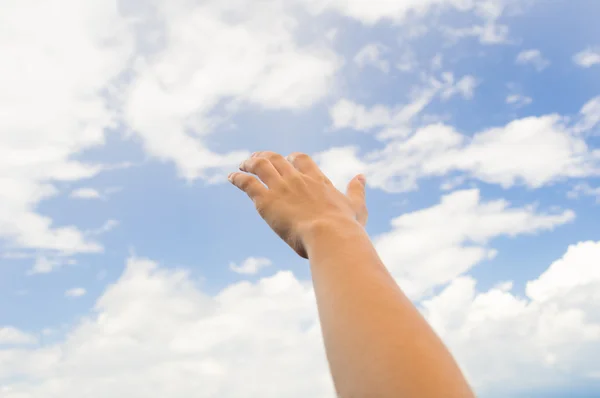 Touch the cloud — Stock Photo, Image