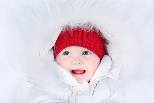 Laughing baby with beautiful blue eyes — Stock Photo, Image