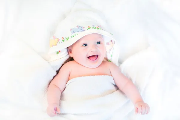 Cute little baby relaxing after bath — Stock Photo, Image