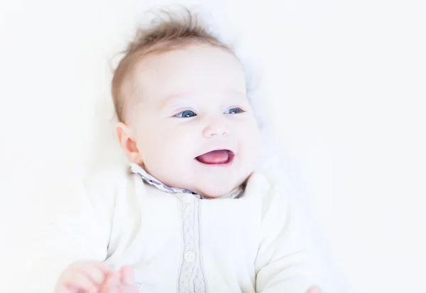 Baby girl laughing and playing — Stock Photo, Image