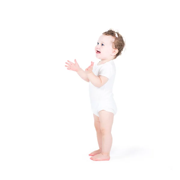 Baby girl clapping hands — Stock Photo, Image