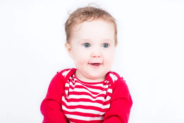 Baby im roten Hemd — Stockfoto