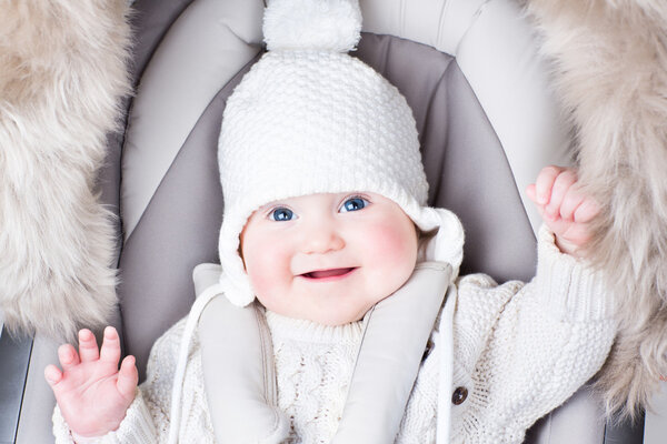 Няня сидит в коляске
