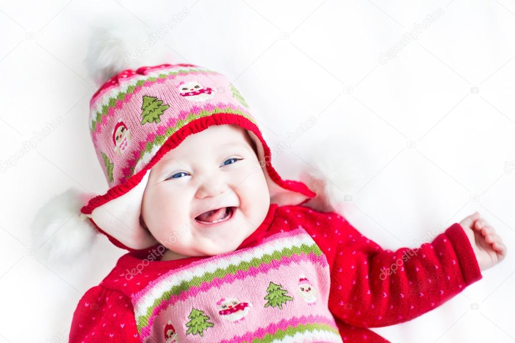 Funny little baby laughing