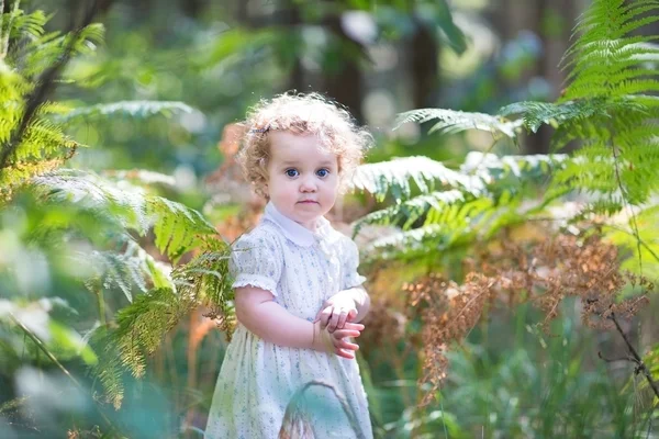 Ragazza passeggiando in un parco autunnale soleggiato — Foto Stock