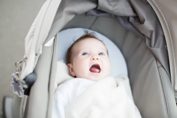 Baby relaxing in a stroller — Stock Photo, Image