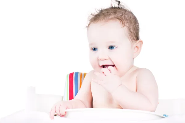 Baby waiting for lunch — Stock Photo, Image