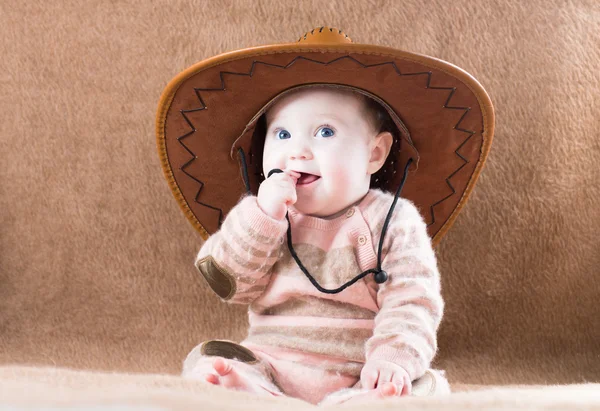 Baby wearing a cow girl outfit — Stock Photo, Image