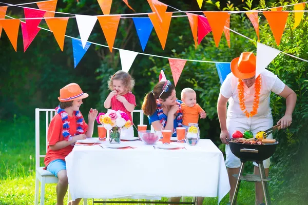 Dutch family having grill party — Stock Photo, Image