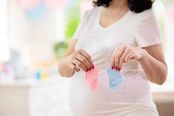 Baby Dusch Eller Kön Avslöja Fest Graviditetsfest Med Vänner Ung — Stockfoto