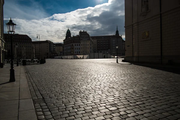 Lysande trottoaren i Dresden Stockfoto