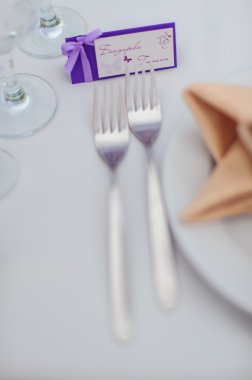 bir olay parti ya da düğün için ayarlanan tablo