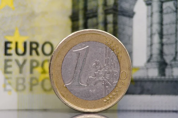 Collectie van euro-muntstukken — Stockfoto